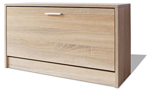 Festnight Schuhbank mit Sitzfläche Sitzbank Schuhregal Schuhschrank Schuhtruhe Eiche 80x24x45 cm