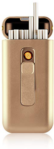 Sansh Étui portable 2 en 1 pour 20 cigarettes fines 100s avec briquet électrique USB sans flamme résistant au vent et rechargeable