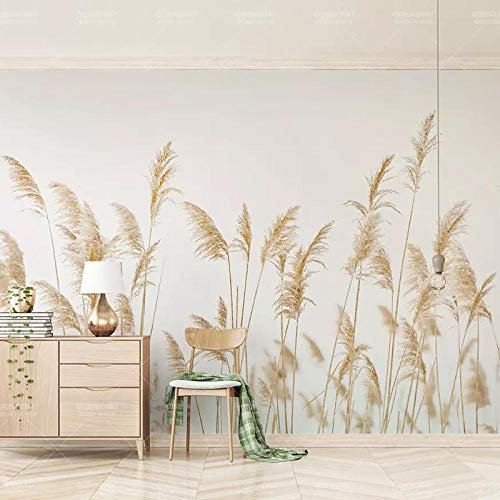 Petit roseau frais nordique minimaliste moderne minimaliste tv canapé fond mur salon salle étude papier peint papier peint 3d foot gris noir poster pierre photo salon-430cm×300cm
