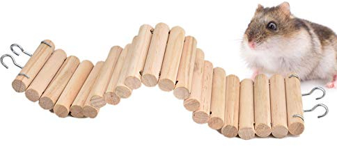 Pssopp Hamsterleiter Hängebrücke aus Holz Living Leiter Hamster Treppen Hängebrücke Leiter Brücke für Hamster Nagetier