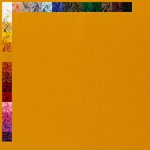 Swafing Baumwollstoff Heide, Uni-Farben, Einfarbig, 100% Baumwolle, senf, Standard 100 by Oeko-TEX (50cm x 150cm)