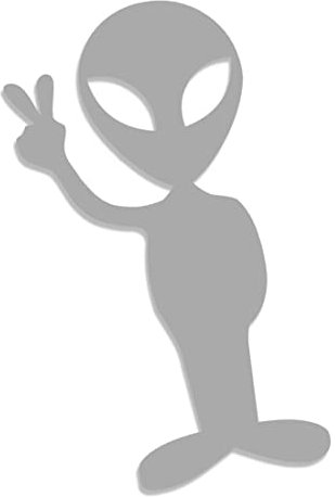 Decus Alien Auserirdischer Peace L 0213 (Silber) // Sticker OEM JDM Style Aufkleber