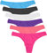 DRESHOW Tangas en Coton pour Femmes Underwear String Culotte Hipster Taille Basse Invisible, Lot de 6