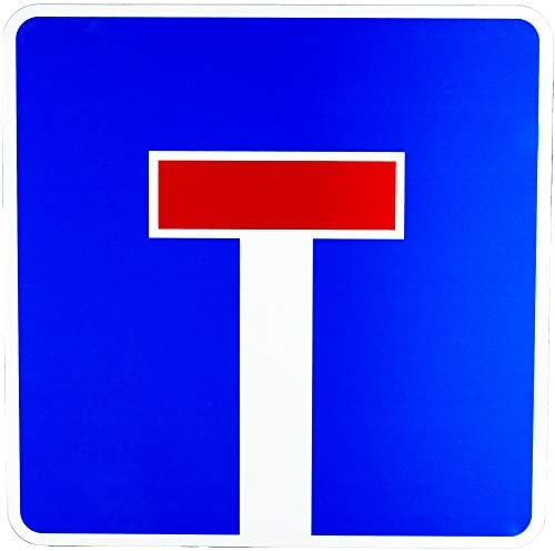 BauSupermarkt24 ORIGINAL Verkehrsschild Nr. 357 'Sackgasse' Hart-Aluminium 420 x 420 mm einseitig bedruckt in Folientyp 1 nach StVO Made in Germany