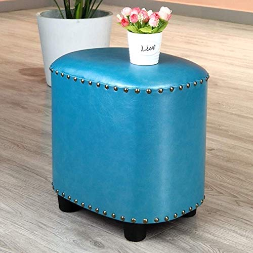 XBSLJ Hocker Sitzhocker Fußstütze aus Kunstleder Fußstütze Osmanisch, Make-up Kommode Sofa Tee Couchtisch Nieten Hocker Sitzpuff Sitzbank Stuhl-f 40x30x40cm (16x12x16inch)