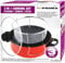 3 in 1 Prima Deep Fryer Cooking Set Home Kitchen Chef Food RED Cooker Chip Fry Pan Non Stick Pot Steamer Basket Glass Lid UK Free P&P