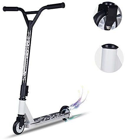 angroups Stunt Scooter for kids ages 8+ /adult,Two Wheel 100MM Kick Scooter Freestyle Pro 360 Degree Trick - Quad Clamp with Lightweight Aluminium Deck - ABEC 7 Bearings