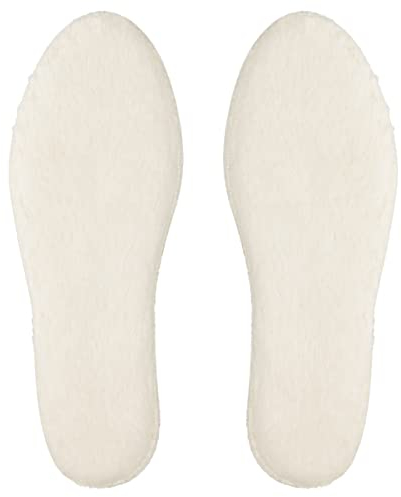 Knixmax Faux Fluffy Insoles with Thick Felt for Women - Warm Synthetic Cozy Fur Shoe Insoles Soft Inner Soles Thermo Shoe Lined Beige 6.5UK - 40EU