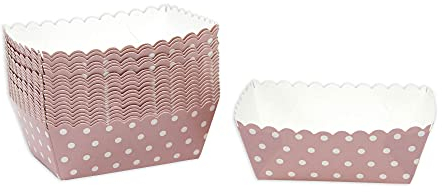 Frau WunderVoll® Kuchen Backformen 96 Stück, rosa weiße Punkte/Mini Kuchenform Backformen, Backförmchen, Muffin Backform, Papierbackform, Förmchen Papier Kastenform Einweg Backform