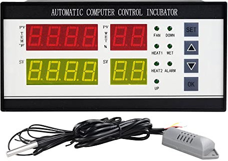 Termostato controlador de temperatura Fahrenheit AC 100 V ~ 240 V Sistema de control automático completo Máquina incubadora de huevos con sonda de sensor de temperatura y humedad