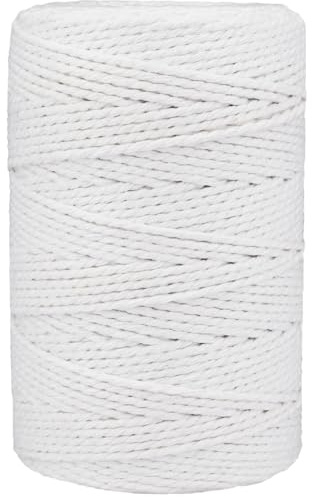 Ficelle de boucher en coton naturel de 150 m pour travaux manuels, rôtissage, emballage cadeau, bricolage, décoration, jardinage, matériaux d'emballage, blanc naturel