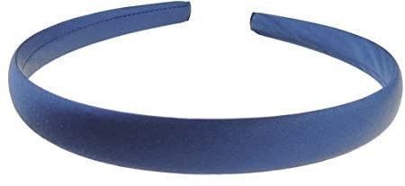 Serre-tête Alice en satin pour fille 2 cm (1,5 cm, bleu marine)