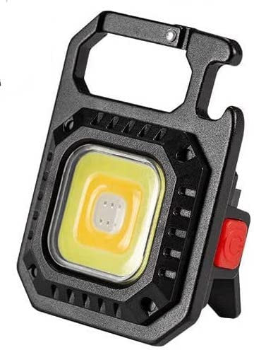 Tragbare COB LED-Taschenlampe mit praktischem Karabiner, Flaschenöffner, kaltes Licht, warmes Licht und Notfall
