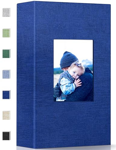 Popotop Fotoalbum, 10 x 15 cm Fotobuch mit 300 Fotos, Leineneinband, Fotobücher mit 300 horizontalen Taschen, Einsteck-Bilderalben für Familie, Hochzeit, Jahrestag, Baby, Urlaubsbilder