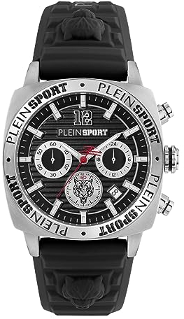 Philipp Plein Herrenuhr Chronograph Wildcat Schwarz/Silberfarben PSGBA0623