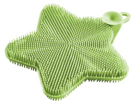 Metaltex Reinigungsschwamm Silikon, Küchenschwamm Stern, spülmaschinengeeignet, Grün