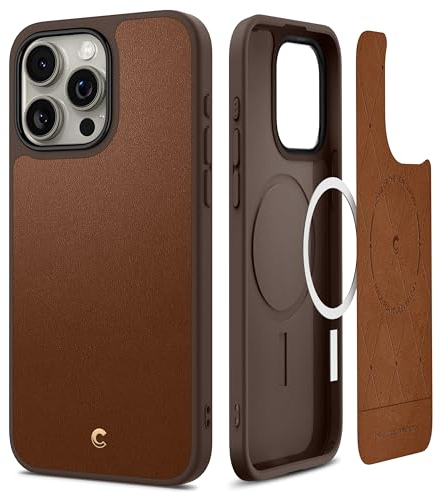 CYRILL by Spigen Kajuk Mag Case Compatible with iPhone 15 Pro (2023) - Saddle Brown