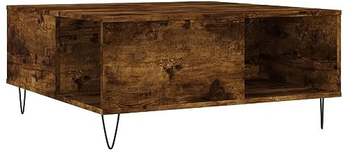 vidaXL Couchtisch, Sofatisch für Wohnzimmer, Wohnzimmertisch mit viel Stauraum, Beistelltisch Kaffeetisch Wohnzimmermöbel, Räuchereiche Holzwerkstoff