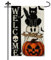 Bandera de Jardín de Halloween, 30x45cm Bandera de Jardín de Doble Cara Calabaza de Gato Espeluznante Aterrador Pancarta de Halloween para Decoración de Halloween en Interiores y Exteriores