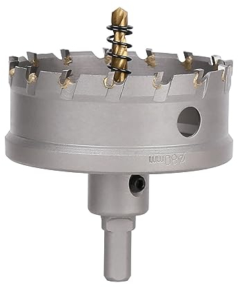 Vearter 80mm Hartmetall Lochsäge, Lochbohrer Bohrer mit Zentrierbohrer, Hartmetallbohrer für Metall, Edelstahl, Baustahl, Aluminium, Kupfer, Eisen, Kunststoff, Glasfaser