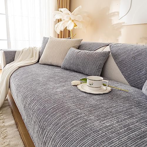Nitoope Aus Weichem Chenille Sofabezug 1/2/3/4 Sitzer L Form Sofa Couch überzug Ecksofa, Sofa überzug, Universelle rutschfeste Sofa Überwurf, Strukturierte Sofaschoner für Wohnzimmer