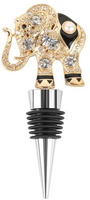SHIDOW Elephant Wine Cork, Wine/Glass Bottle Stopper, Suitable for Holiday Parties, Weddings, Cute Wine Stopper Decorations, Exquisite Accessory Gifts for Wine Enthusiasts (gold)
