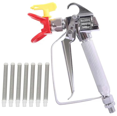 Airless paint guns and 517 sprinkler for all airless paint machines, swivel joints and 3600 PSI high pressure.