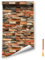 Oufdj-iPro Stein Tapete Ziegel Vinyl Tapete Selbstklebende Tapete Rote Ziegel Selbstklebende Tapete Wasserdichte Wanddekoration Rolle mit exquisiten Lesezeichen aus Holz, 44.5x400CM