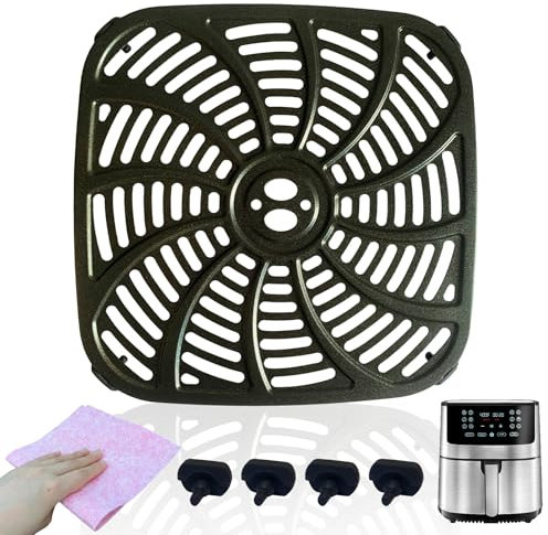 Chengziyue 8QT Air Fryer Grill Plate for Gourmia GAF838 Digital Air Fryers, Upgraded Double Layer Nonstick Coating Air Fryer Grill Pan Crisper Tray Grate for Gourmia 8QT Air Fryer, Dishwasher Safe