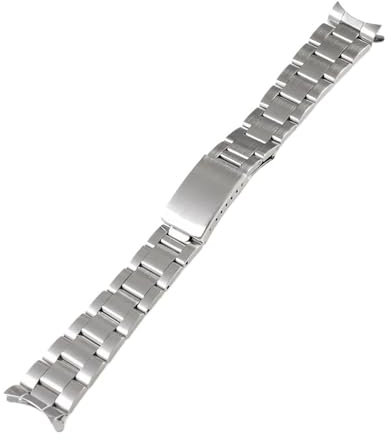 19mm 20mm Edelstahl Oyster Band passend for Seiko Sxns80 Snxs79 Seiko 5 Snxs79k Snxs77k Snxs73 passend for Casio Uhrenarmband Armband Gürtel (Color : Brushed, Size : 20mm)