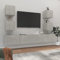 Homgoday Juego de muebles para TV, 6 unidades, color gris cemento, de madera contrachapada, mueble para TV, mueble para TV salón, mueble bajo para TV de salón industrial