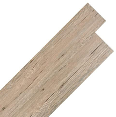 ZEYUAN PVC Laminat Dielen Selbstklebend, Fliesenfolie, Laminatboden, Küchenrückwand Folie, Bodenbelag Selbstklebend, Wandverkleidung, Deckenpaneele, 5,02 m² 2 mm Eichenbraun