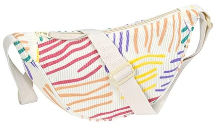 Funtlend Crossbody Bag Cord Umhängetasche Damen kleine Halbmond Tasche Crossbody Bag Damen Cord Taschen mit verstellbarem Gurt für Arbeit Einkaufen Schule Shopping