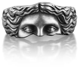 Ticome Goddess Venus Vintage Thai Silver Relief Adjustable Opening Metal Ring for Men and Women - Party and Outdoor Accessory (Silver)