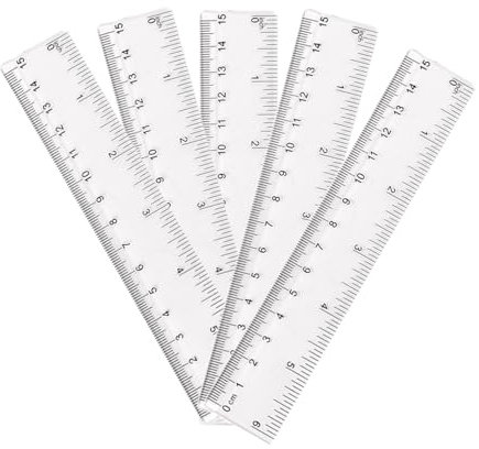 5 Stück Lineal 15CM,Grundschule Kinder Kunststoff Set Flexibel Kleines Ruler Transparent Flexibles Klasse Lineale Schule Transparentes Biegsam Maßstab Biegbar Flachlineal,für Kinder Studenten Designer