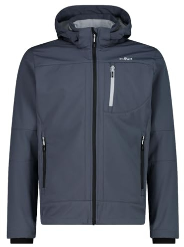 CMP Softshelljacke Melange mit Kapuze | Schutz vor Nässe, Schutz vor Wind, leichtes Tragegefühl, klein verstaubar