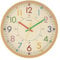 Foxtop Lernuhr Kinder - Lernuhr ohne Tickgeräusche - Analoge Kinderuhr zum Lernen und Üben der Uhrzeit - 24H - Dekoratives Kinderzimmer,30 cm