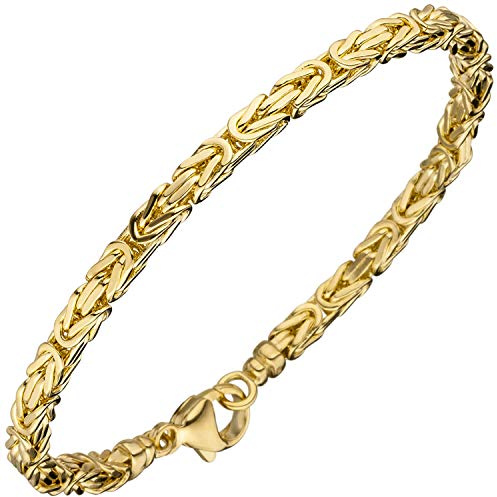 3,2mm Königsarmband Armkette aus 585 Gold Gelbgold Armschmuck 19cm Goldarmband
