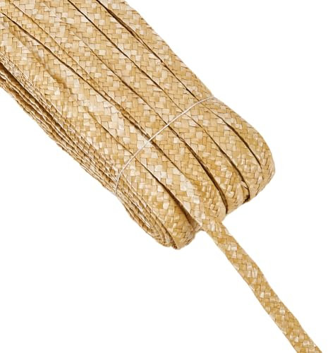 FINGERINSPIRE 48 m de cinta de paja de yute para hacer sombreros de 11,5 mm de ancho, paja trenzada, paja de yute, cinta para manualidades, color marrón arena, sombrero de paja de yute natural,