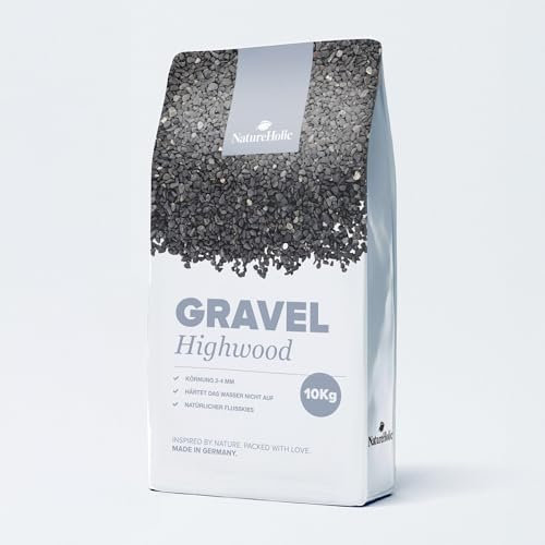 NatureHolic Naturkies Highwood River | Grauer Aquarium Kies | Natürlicher Flusskies für Aquarien mit feiner Körnung 2-4 mm | Perfekt für Naturaquarien, Bodengrund & Deko | 20kg