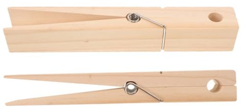TIDTALEO 2pezzi Mollette Giganti in Legno Per Asciugamani Portasciugamani Da Bagno Mollette Per Panni Fermaglio Rustico Per Bucato Adatto Per Lavanderia e Viaggi