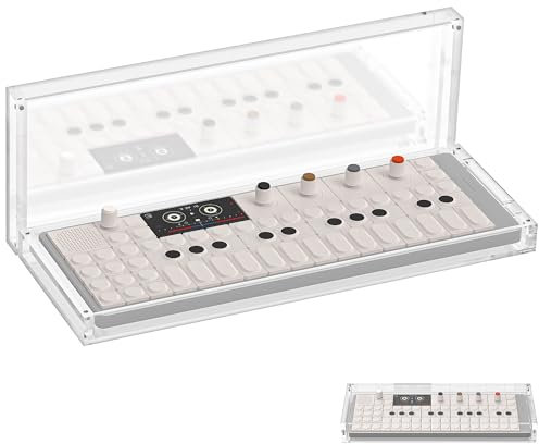 Geekria Synthesizer Clear Acrylic Case Protector, Magnetic Closing Dust Cover, Compatible with Teenage Engineering OP-1 Field/OP-XY Portable Synthesizer (Clear)