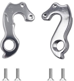 2er-Pack Schaltauge 58 - Aluminium Dropout Hanger Ersatz für MTB & Rennräder mit Schrauben - Kompatibel mit Canyon Hanger #8, Merida, Kona, Orbea, Fuji, Raleigh, BH, Bianchi, More - Silber