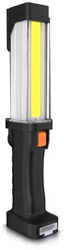 Brandson - Akku Arbeitsleuchte Werkstattlampe LED – 2 Helligkeitsstufen – 700 Lumen - mit Haken und Magnet – COB-LEDs – IPX4 – ergonomischer Griff – USB Powerbankfunktion