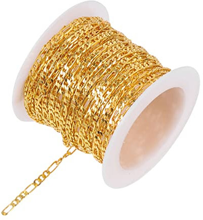 jojofuny 1 Rotolo Catena di Collana semifinita Collana a Catena Fabbricazione Catene di Gioielli Placcato Kit Catena di Collana Fai -da -Te Materiale per Gioielli Accessorio Fai da Te d'oro