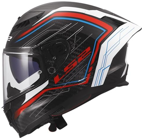 LS2 FF807 Dragon full face helmet Subic gloss white blue red carbon black