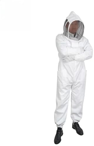 Imkereibedarf, Imkereiausrüstung Bienenzuchtanzug aus Baumwolle Schutz Belüfteter Imkeranzug for Bienen und Wespen(3XL)