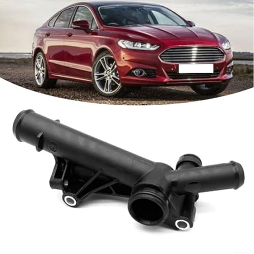 ZWEquipint Thermostat Wasserleitung Fitting für Ford für MONDEO 1.6 2011-2015, Focus MK3 1.6, ersetzt BM5G8K556FA BM5G8K556EA, schwarzes Kunststoffgehäuse