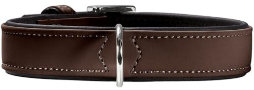 HUNTER SOFTIE Hundehalsband, Kunstleder, samtig, pflegeleicht, 65 (L), braun
