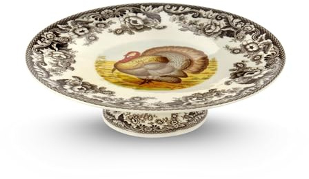 Spode Woodland Turkey Footed Cake Plate